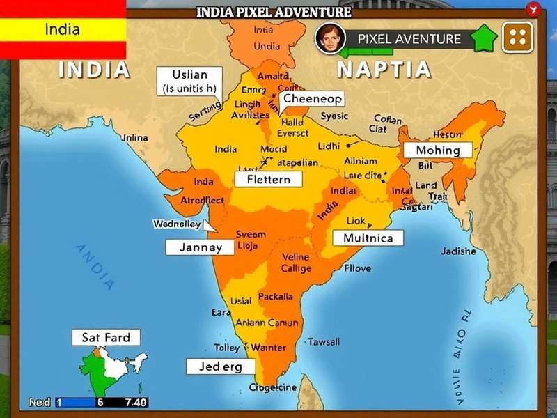 India Pixel Adventure Regional Maps India Pixel Adventure regional map showing different in-game regions